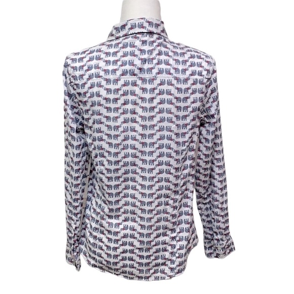 Crown & Ivy Elephant Cotton Long Sleeves Blouse - Picture 4 of 5